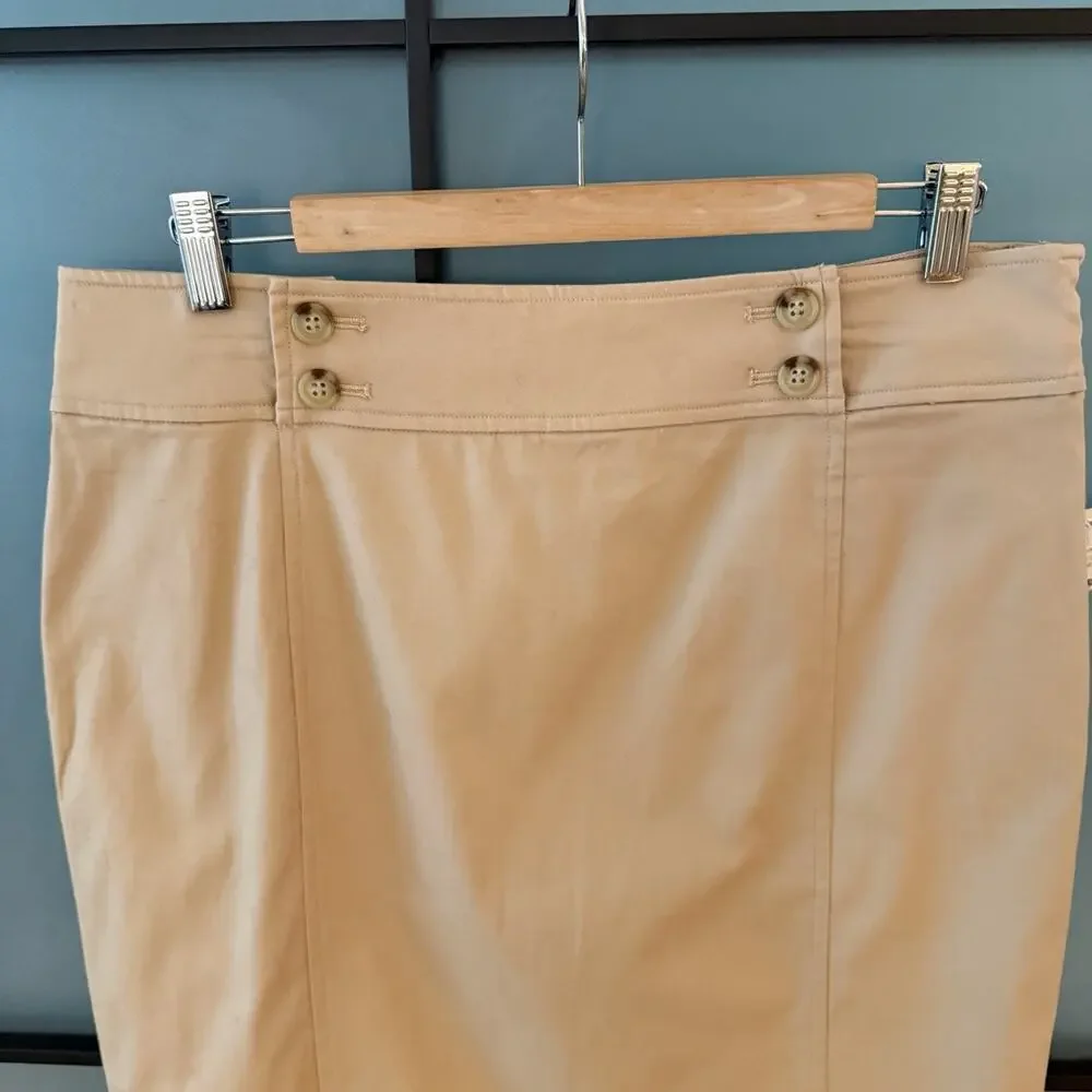 Lauren Ralph Lauren Khaki Skirt Size 10 Tan Cotton Twill A-Line NWT